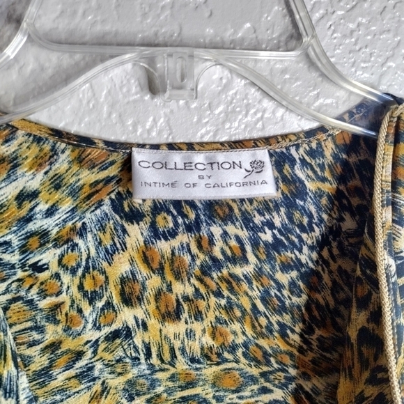 collection by intime of california cheetah print night gown set sz S - Picture 9 of 11